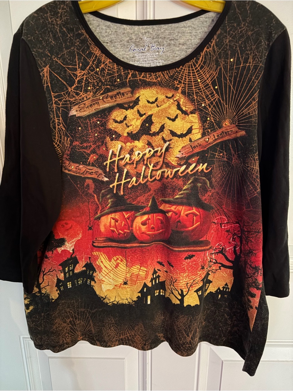 Coral Bay woman’s' Black & Orange "Happy Halloween" Graphic Top